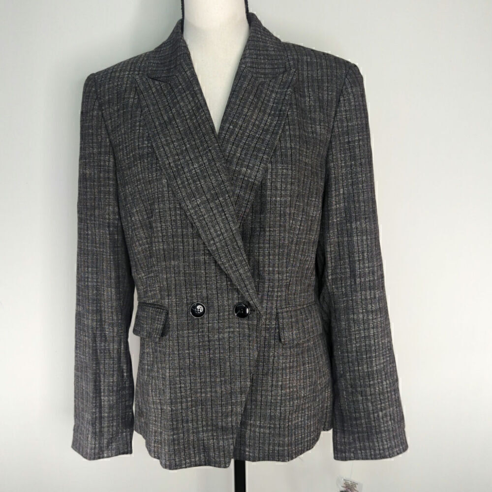 Antonio Melani Black White Emerald City Abra Workwear Blazer Jacket Size 12 NWT